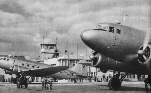 Planes at Warszawa-Okecie Airport in Warsaw ca. before 1953