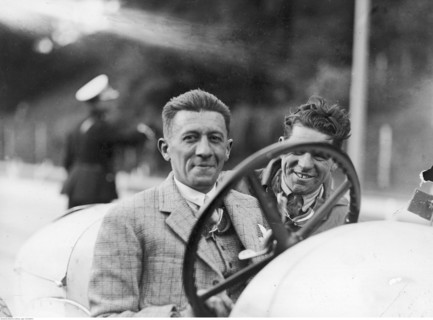 International car racing in Lviv - Henryk Liefeldt in an Austro-Daimler car ca. 1930