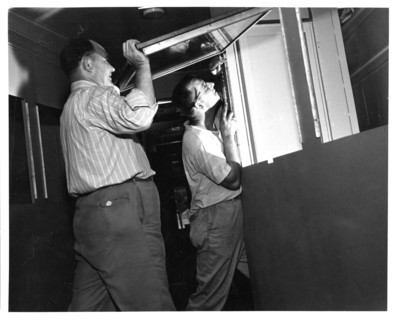 Photograph of Freedom Train Display Case Installation