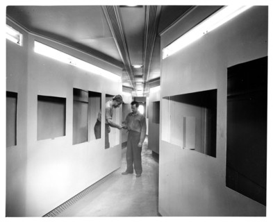 Photograph of Freedom Train Display Case Installation