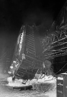 Elevated Car Falls to Street ca. February 1914