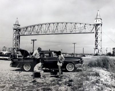 Family Barbecuing at Cape Cod Canal Railroad Bridge, Bourne, Massachusetts 8/26/1961