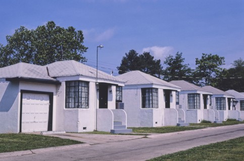 1980s United States -  Palomar Motel diagonal view 1 Routes 79 & 80 Shreveport Louisiana ca. 1982