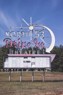 1980s United States -  North 53 Drive-In Theater sign Route 53 Rome Georgia ca. 1980