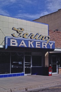 1990s United States -  Gering Bakery vertical view 10th Street Gering Nebraska ca. 1993