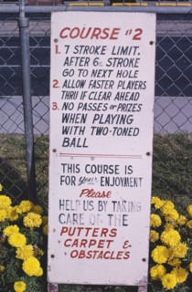 1980s United States -  Rules -  Leisure Twin Putt -  Albuquerque -  New Mexico ca. 1987
