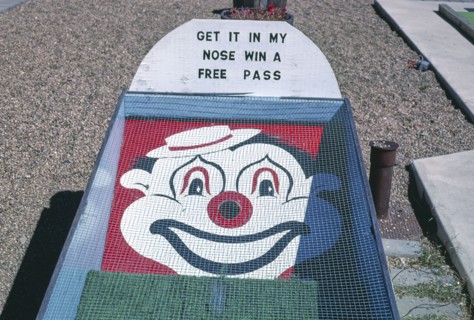 1980s United States -  Clown 18th hole -  Cottonwood Corral Mini-Golf -  Yankton -  South Dakota ca. 1987
