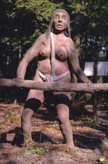 1980s United States -  Cave woman, Dinosaur Gardens, Route 23, Ossineke, Michigan 1988