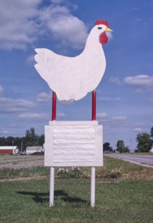 1980s America -  Jacoby and Son Chicken sign, Wisner, Michigan 1988