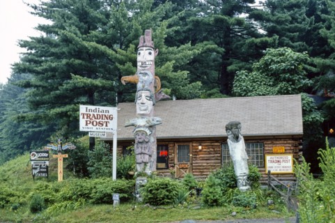 1970s United States -  Totem Pole, Trading Post, Route 6, Boiceville, New York 1976