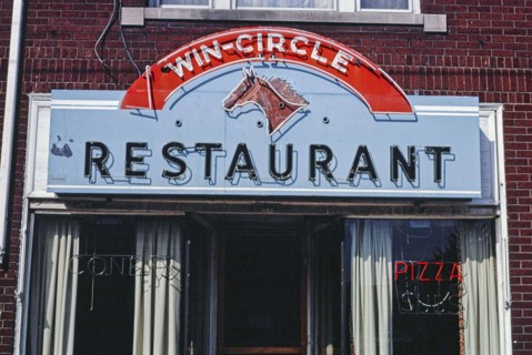 1980s America -  Win-Circle Restaurant sign, Columbus, Ohio 1984