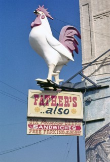 1970s United States -  Father's Also Tavern sign, Redlands, California 1973