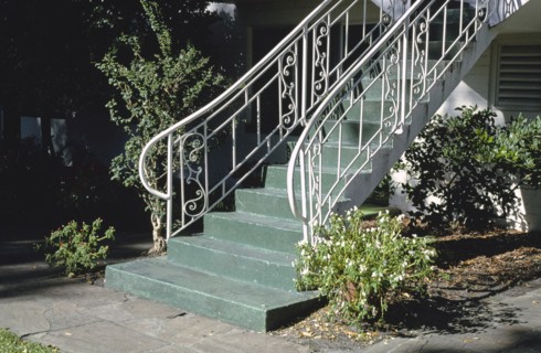 1990s United States -  Queens Court (1948), stair, Kings Way, St Simons Island, Georgia 1990