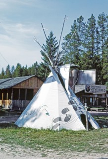 1980s America -  Montana Fur Trading Co, Route 2, Hungry Horse, Montana 1987