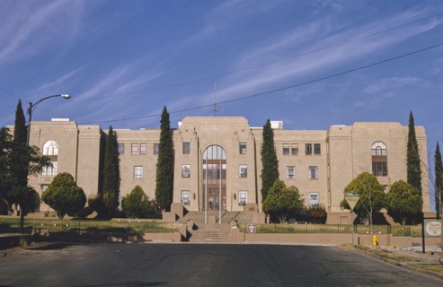 1990s United States -  Grant County Courthouse, entire street, Copper Street, Silver City, New Mexico 1991