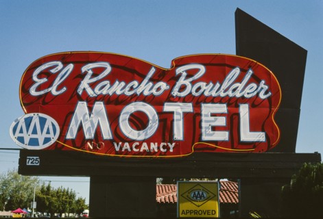 2000s United States -  El Rancho Motel sign, Boulder City, Nevada 2003