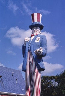 1980s America -  Uncle Sam Fast Food symbol, Toledo, Ohio 1988