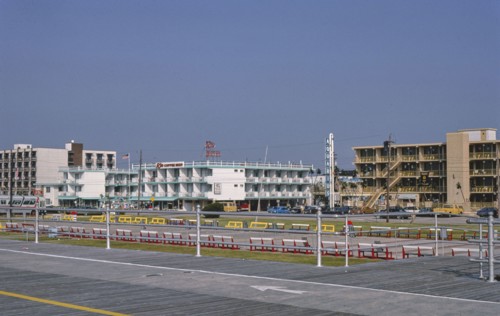 1970s United States -  Boardwalk motels, Wildwood, New Jersey 1978