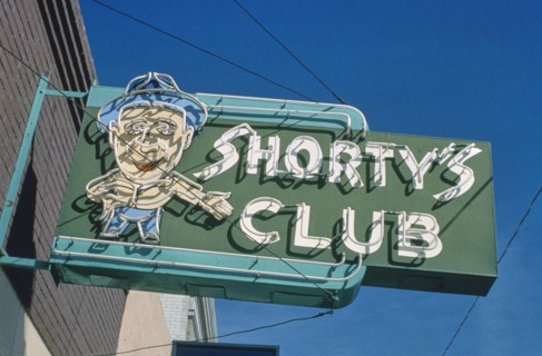 1970s America -  Shorty's Club sign, Elko, Nevada 1978