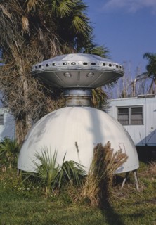 1990s United States -  Flying Saucer statue, Doll House Museum, Route 1, Valkaria, Florida 1990