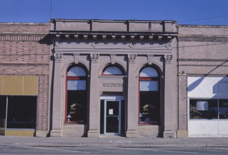 1980s United States -  Baldwin Building (bank), Main Street, Ellendale, North Dakota 1987