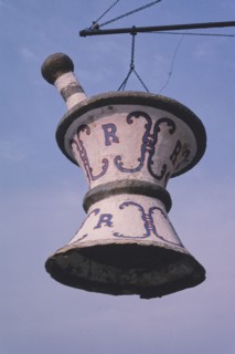 2000s United States -  McGregor Pharmacy sign, Main Street, McGregor, Iowa 2003