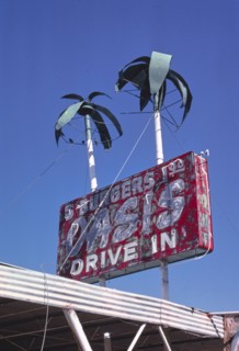 1970s America -  Oasis Drive-in sign, El Reno, Oklahoma 1979
