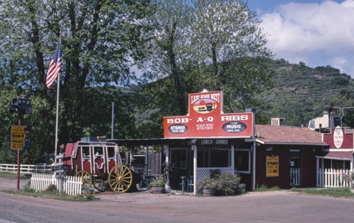 2000s America -   Bob-A-Q Restaurant, near Morro Bay, Morro Bay, California 2003
