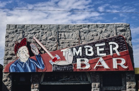 1980s America -  Timber Bar sign, Big Timber, Montana 1980