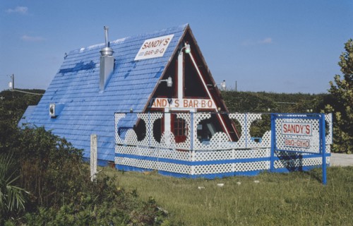 1990s America -   Sandy's Bar-B-Q, Crescent Beach, Florida 1990