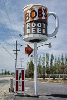 1980s America -  Bob's Root Beer sign, Fallon, Nevada 1980