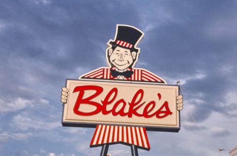 1980s United States -  Blake's Burger sign, Tucumcari, New Mexico 1987