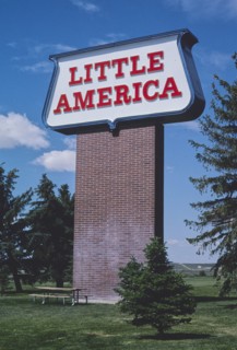 2000s United States -  Little America sign, I-80, Little America, Wyoming 2004