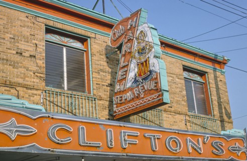1970s America -  Clifton's Club Harlem sign, Atlantic City, New Jersey 1978
