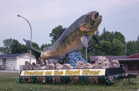 2000s United States -  Fish float on the Root River, Preston, Minnesota 2003