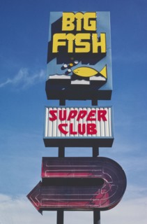 1980s America -  Big Fish Supper Club sign, Schley, Minnesota 1980