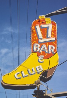 1980s America -  17 Bar and Club sign, Billings, Montana 1980