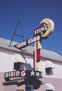 1980s America -  Stine's Nite Club sign, Malta, Montana 1987