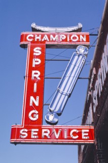 1990s United States -  Champion Springs Service sign, Henderson Street, Fort Worth, Texas 1994