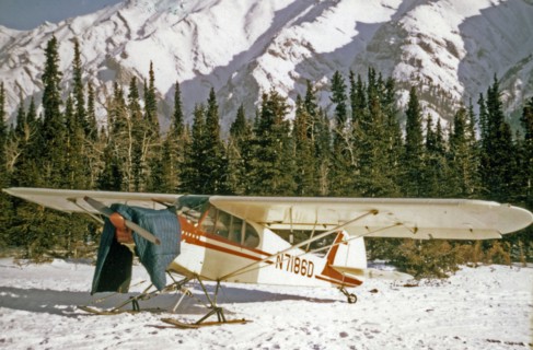 Super Cub Airplane at Rohn River Airstrip ca. March 1974