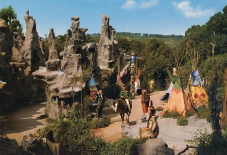 An area of Edenlandia Amusement Park in Naples, Italy ca. 1965