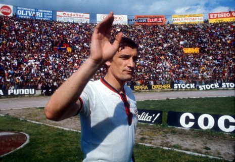 The Italian footballer Luigi "Gigi" Riva at Cagliari ca. 1970