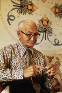 This New Ulm Man Lives at the Highland Manor Retirement Home, Keeping Busy with "Old Country" Crafts ca. 1975