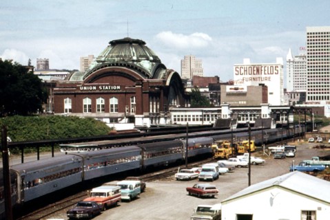 The Coast Starlight passenger train at the Tacoma, Washington depot, July 1974