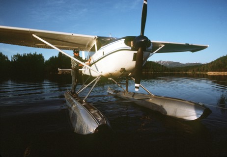 Seaplane sitting idle in the water