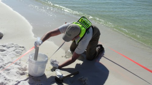 USGS Sediment Sampling at Henderson Beach State Park in Florida ca. 2010