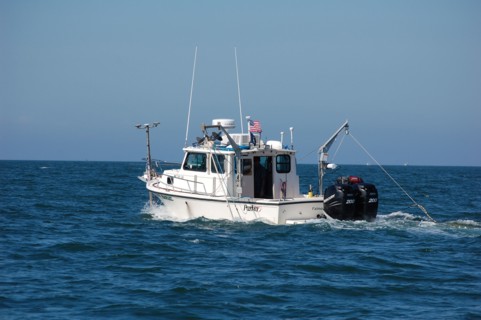 Workers in action on the R/V Rafael ca. 2010
