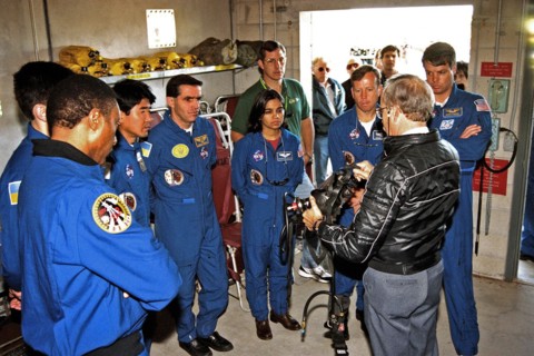 The STS-87 crew participates in Terminal Countdown Demonstration Test activities at Launch Complex 39B ca. 1997