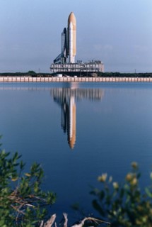 Roll out of Space Shuttle Columbia at Kennedy Space Center ca. 1997