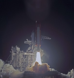 STS-35 lifted off December 2, 1990, at 1:19 am EST, aboard the Space Shuttle Orbiter Columbia.